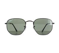 Ray-Ban Sunglasses Hexagonal RB3548N 002/58 Polished Black Green Polarized
