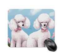 Square Poodles Dogs Mouse Pad Funny Mouse Mat with Non-Slip Rubber Base Small Travel Computer Gaming Mousepad Waterproof 7.9 X 9.8 Inch Office Desk Accessories