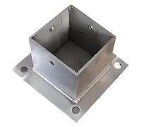 Square Post Anchor Base for Wood Railing, Deck or Mailbox, Compatible with 2x2, 4x4, 5x5, 6x6, 8x8 Posts, Includes Fittings, Convenient Installation, 1 Piece