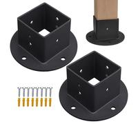 Square Post Base,Fence Pole Flange Mount Base | Deck Railing Bracket 2X, Heavy Duty Square Wall Mount Bracket For 2 X2 Inch Post Inside Diameter