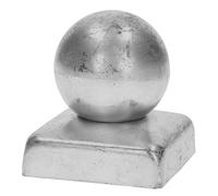 Square Post Cap with Ball 80 mm for Fence Posts 100 x 100 mm Galvanised Steel Pyramid Shape Cover Cap for Wooden Posts 1 Piece Post Protective Cap Post Cover