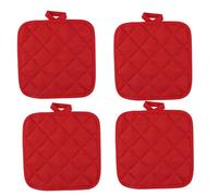 Square Pot Holders 7x7" Red Pot Holders 4Pcs Rhombus Pattern Hot Pads with Hanging Loop Washable Reusable Heat-Insulated Cotton Pot Holders for Kitchen