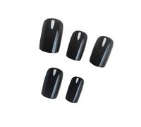 Square Press On Nails Black Fake Stick On In 12 Sizes 24 Pcs French Tips For DIYS Decorations On Nail Coffin Almond French Tip On Nail