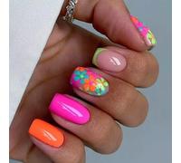 Square Press On Nails Designs Fake Nails Stick On Nails In 12 Sizes 24 Pcs French Nails Tips For DIYS Nails Decorations