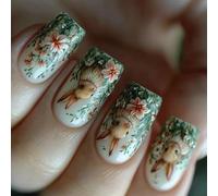 Square Press On Nails Fake Nails Easter Designs Glues On Nails Artificial Acrylic Nails 24pcs Stick On Nails For Women