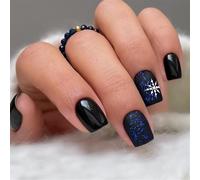 Square Press On Nails Fake Nails Stick On Nails In 12 Sizes 24 Pcs French Nails Tips For DIYS Nails Art Decorations