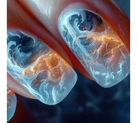 Square Press On Nails Flame Fake Stick On In 12 Sizes 24Pcs French Tips For Art Decorations On Nail Coffin Almond French Tip On Nail