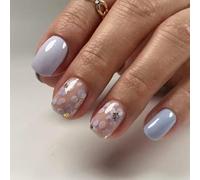 Square Press On Nails Glossy Design French Fake Nails Acrylic False Nails Artificial Nails Glues On Nails For Womens