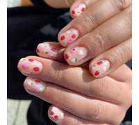 Square Press On Nails Glossy Designs Fake Nails Stick On Nails In 12 Size 24Pcs French Nails Tip For DIYS Nails Decors