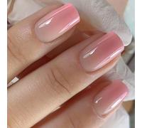 Square Press On Nails Gradients Fake Stick In 12 Sizes 24 Pcs French Tips For Art Decorations Acrylic Glues Nail For Women Clear