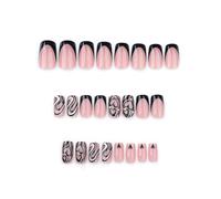 Square Press On Nails Heart Fake Nails Stick On Nails In 12 Sizes 24 Pcs French Nails Tips For DIYS Nails Art Decoration