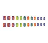 Square Press On Nails Shamrock Fake Nails Stick On Nails 12 Size 24 Pcs French Nails Tips For DIYS Nails Art Decorations