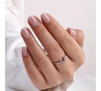 Square Press On Nails Short - Findigit Glue On Nail Reusable Stick On Nails with Glue, Nude False Nail in 16 Sizes - 32 Soft Gel Fake Nail Kit, Natural Jelly