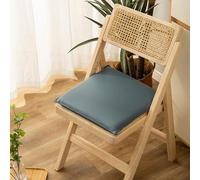 Square PU Leather Chair Pads, Waterproof Non-Slip Soft Memory Foam Seat Cushion Dining Kitchen Chair Cushions with Removable Cover(Blue,16"x16")