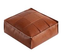 Square PU Leather Meditation Pillow - Zen Floor Cushion for Indoor Yoga Comfortable American Style Chair Large Brown Cushion for Relaxation and Meditation