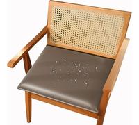 Square PU Leather Seat Cushion - Waterproof, Stain-Resistant Chair Pad with Anti-Slip Bottom & Hidden Zipper, Sponge Fill for Bistro, Patio, Lawn, Office (H8, 18x16x2in)
