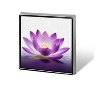 Square Purple Flower Brooch Classic Mini Pin 0.7 Inch Aluminum Alloy Lapel Pin Personalized Button Badge for Backpack Hat Suit Jacket Clothing Decoration