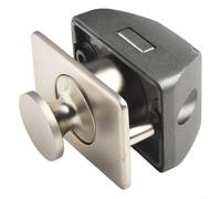 Square Push Button Catch Lock Zinc Alloy Latch for Cupboard Cabinet Caravan Camper Boat Yacht with 30mm Cut Hole, Chrome Nickel Finish(Nickel)