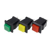 Square Push Button Switch, ON-OFF Momentary & Latching Mode, 2A 250V/4A 125V AC, Self-Reset Electric for Industrial Control, Circuit DIY(Each color 1pc,Locking)