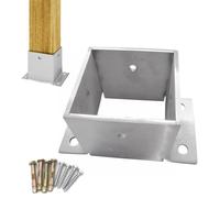 Square Railing Post Anchor Base, 304 Stainless Steel Repair Bracket with Screws to Fix Leaning Wood Fence, Deck, Porch Posts(100x100mm(3.94x3.94in))