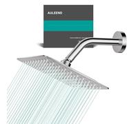 Square Rain Shower Head, High Flow Stainless Steel,Work with Any Decorative Style,All Metal Rainfall Shower Head (Brushed Nickel, 8)