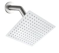 Square Rain Shower Head with Extension Arm Ultra Thin Stainless Steel High Pressure Showers Head for Full Body Coverage(Brushed,6 inches)