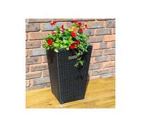 Rowlinson Square Rattan Planter - Black 2 Pack, Black