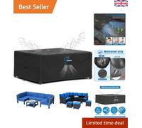 Square/Rectangular Black Garden Furniture Cover - 250x250x90cm Heavy Duty Design