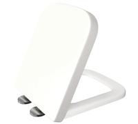 Square Rectangular Soft Close Toilet Seat Quick Release Loo Mute Cover Easy Installation with Top Fix Blind Hole Stainless 360 Adjustable Hinges UF White