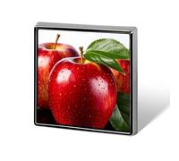 Square Red Apple Fruit Brooch Classic Mini Pin 0.7 Inch Aluminum Alloy Lapel Pin Personalized Button Badge for Backpack Hat Suit Jacket Clothing Decoration