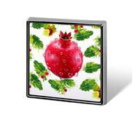 Square Red Fruit Brooch Classic Mini Pin 0.7 Inch Aluminum Alloy Lapel Pin Personalized Button Badge for Backpack Hat Suit Jacket Clothing Decoration