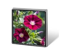 Square Red Geraniums Brooch Classic Mini Pin 0.7 Inch Aluminum Alloy Lapel Pin Personalized Button Badge for Backpack Hat Suit Jacket Clothing Decoration