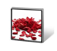 Square Red Petals Scattered Brooch Classic Mini Pin 0.7 Inch Aluminum Alloy Lapel Pin Personalized Button Badge for Backpack Hat Suit Jacket Clothing Decoration
