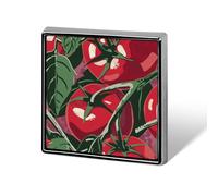 Square Red Tomatoes Pattern Brooch Classic Mini Pin 0.7 Inch Aluminum Alloy Lapel Pin Personalized Button Badge for Backpack Hat Suit Jacket Clothing Decoration