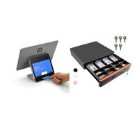 Square Register - Integrated payment terminal & till system for accepting Contactless, Chip & PIN & Tera Auto Open Cash Register (with 5 Keys) Till Drawer Box 4 Bill 8 Coin Cash Drawer Tray