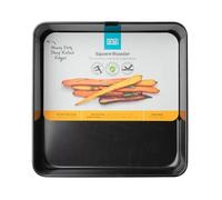 Square Roasting Tray with Rolled Edges - Non-Stick Heavy Gauge 0.8mm Carbon Steel, LFGB Certified & 20 Year Guarantee. Perfect for Baking & Roasting. Easy to Clean, Durable & Safe. Black Colour