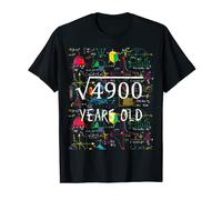 Square Root 70th Birthday Black V-Neck Classic Fit Short Sleeve T-Shirt - Adult, Unisex, 70th Birthday Celebrants, All Ages, S