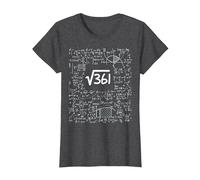 Square Root of 361 Birthday Art 19 Years Old Math Nerd Geek T-Shirt, Women, Dark Heather Grey, X-Small