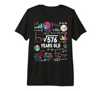 Square Root of 576 24th Birthday 24 Year Old Funny Math Nerd Premium T-Shirt