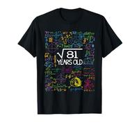 Square Root Of 81 9th Birthday Funny 9 Year Old Gift Math T-Shirt
