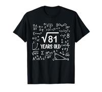 Square Root of 81 Math 9th Birthday 9 Years Old Party Bday T-Shirt