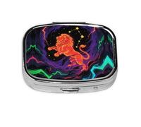 Square Round Black Light Constellation Pill Case Daily Box 2 Compartment Travel Pill Container for Pocket Wallet Oil Storage Box