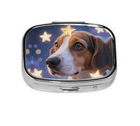 Square Round Dog Pill Case Daily Star 2 Compartment Travel Pill Container for Pocket Wallet Cod Liver Oil Storage Box