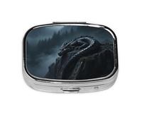 Square Round Dragon Pill Case Daily Box 2 Compartment Travel Pill Container for Pocket Wallet Medicine Liver Oil Storage Box