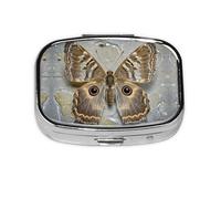 Square Round Moth Pill Case 2 Compartment Daily Box Travel Pill Container for Pocket Wallet Medicine Liver Oil Storage Box