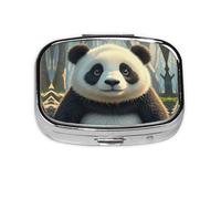 square round pill box anime panda daily pill box 2 compartment travel pill container for pocket wallet liver oil storage box