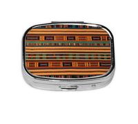 Square Round Pill Case African Weaving Pill Box Daily 2 Compartment Travel Pill Container for Pocket Purse Portable Medicine Cod Liver Oil Storage Box 2 Times a Day Pill Organizer