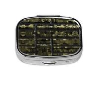 Square Round Pill Case Army Digital Camouflage Pill Box Daily 2 Compartment Travel Pill Container for Pocket Purse Portable Medicine Cod Liver Oil Storage Box 2 Times a Day Pill Organizer