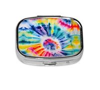 Square Round Pill Case Beautiful World Rainbow Tribe Pill Box Daily 2 Compartment Travel Pill Container for Pocket Purse Portable Medicine Cod Liver Oil Storage Box 2 Times a Day Pill Organizer