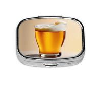 Square Round Pill Case Beer Foam Pill Box Daily 2 Compartment Travel Pill Container for Pocket Purse Portable Medicine Cod Liver Oil Storage Box 2 Times a Day Pill Organizer
